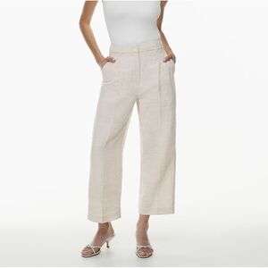 Aritzia The Effortless Pant™ Cropped high-waisted wide-leg crepe pants ivory